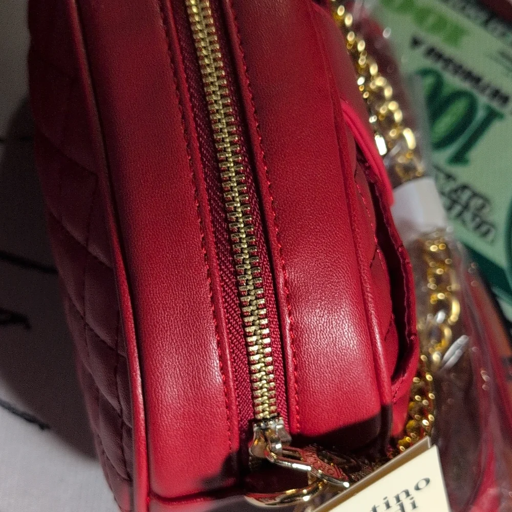 Valentino Orlandi Red Quilted Chain Shoulder Bag NWT - Picture 4 of 4
